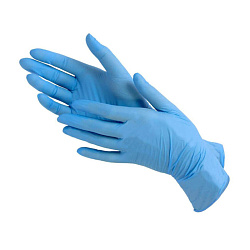Перчатки NITRILE M голубые