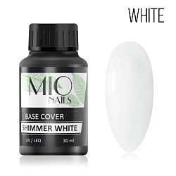 MIO Nails Cover Luxe Shimmer Base Белая - 30 мл