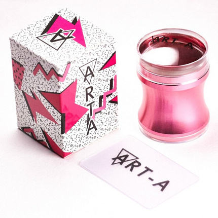 Штамп Art-A розовый 3,9см + скрапер
