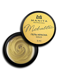 Гель-краска MANITA PROFESSIONAL METALLIC "GOLD" с липким слоем (5 мл)
