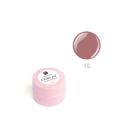 ADRICOCO Гель для наращивания ногтей №10 камуфлирующий шоколадно-розовый(10 мл.)