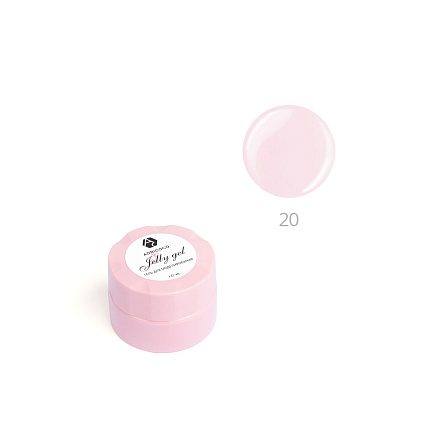ADRICOCO Гель-желе для моделирования ногтей №20 камуфлирующий пудровый розовый (10 мл.)